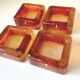 Swedish Design lot of 4 glass vintage ashtrays 1960's