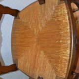 Straw armchair style Louis XV oak