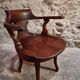Antique wooden office chair – swivel captain's chair – walnut chair – early 1900s