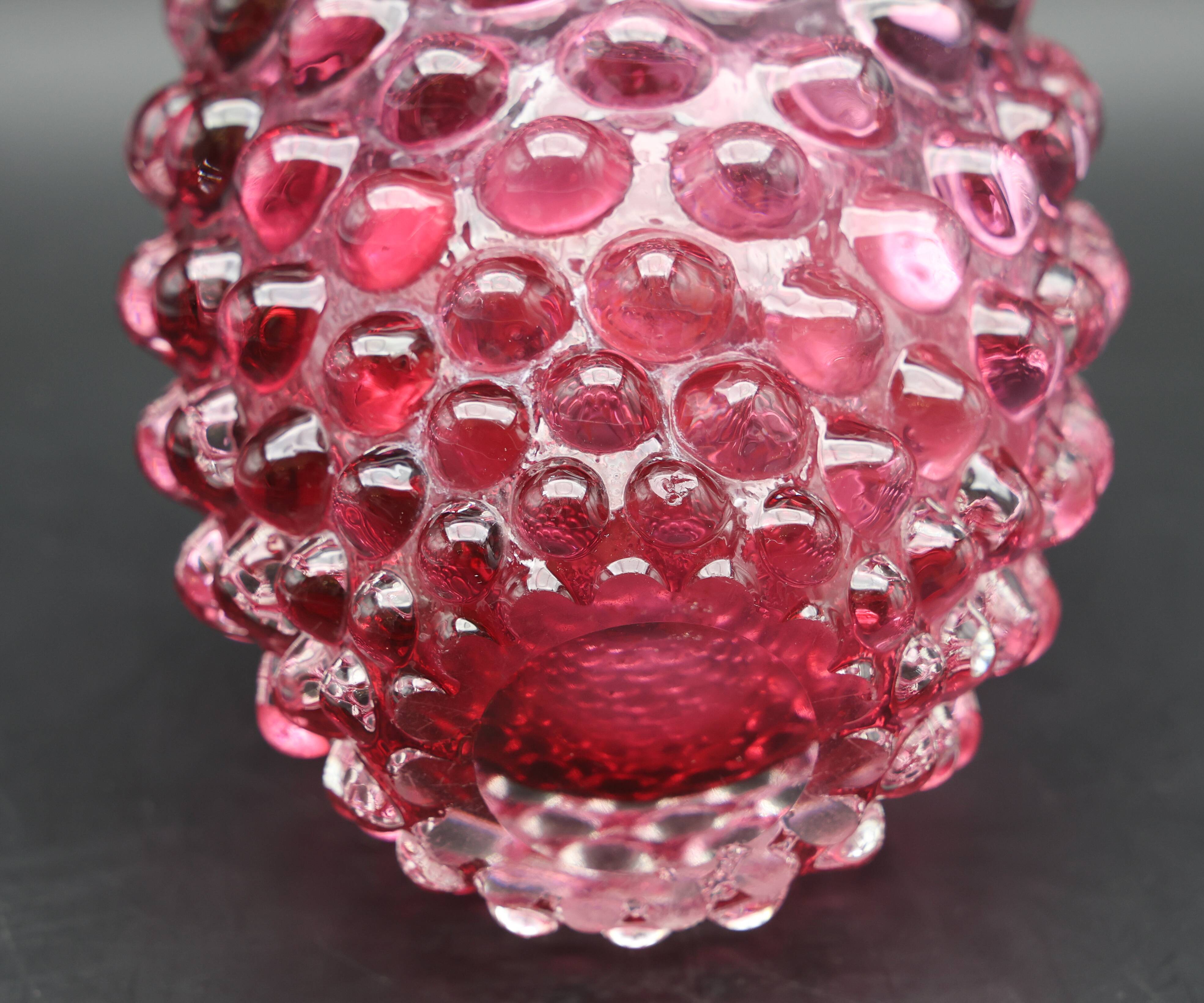 Extraordinary Pink Barovier e Toso Bugnato Vase