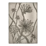 Etching signed by violayne hulné, study of clematis, 1984