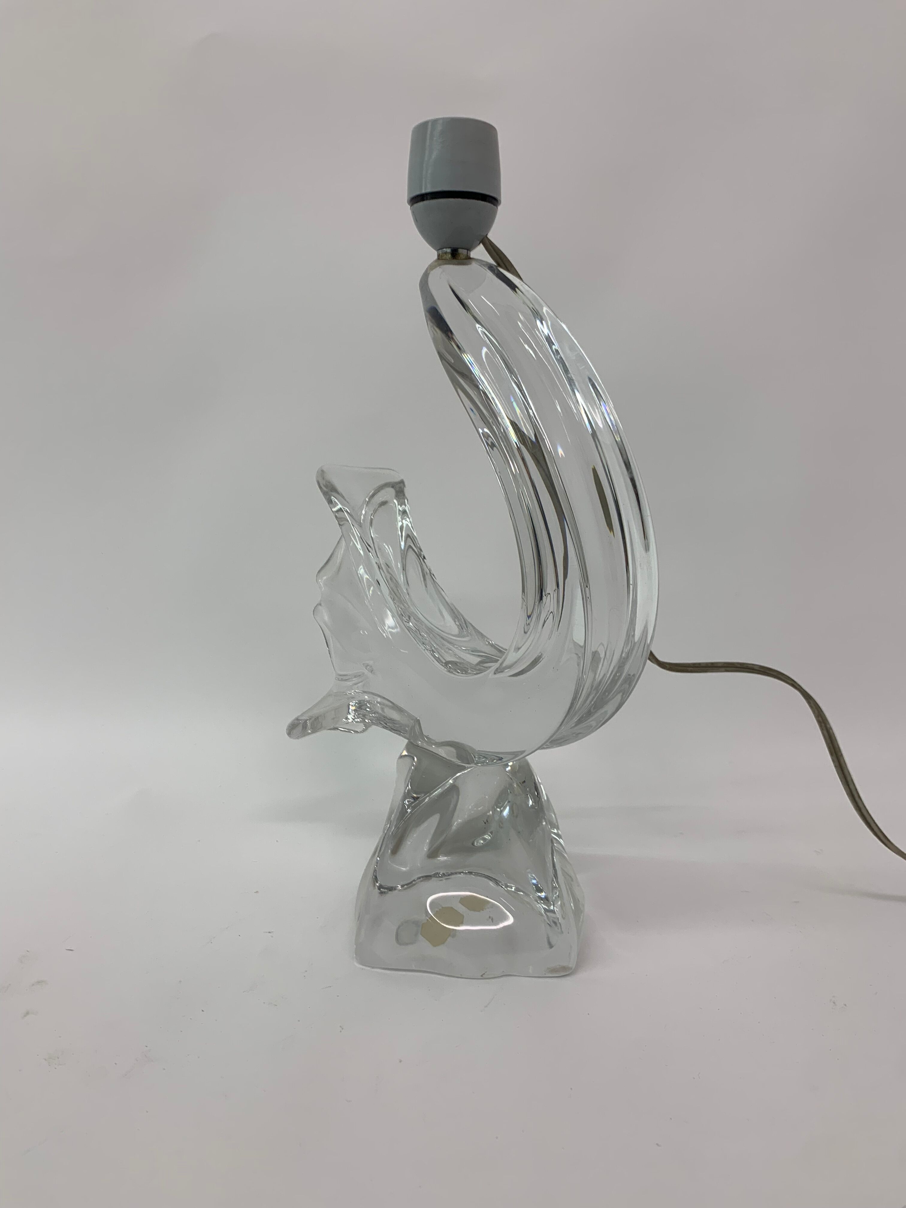 Set of 2 Daum France crystal table lamp , 1950's