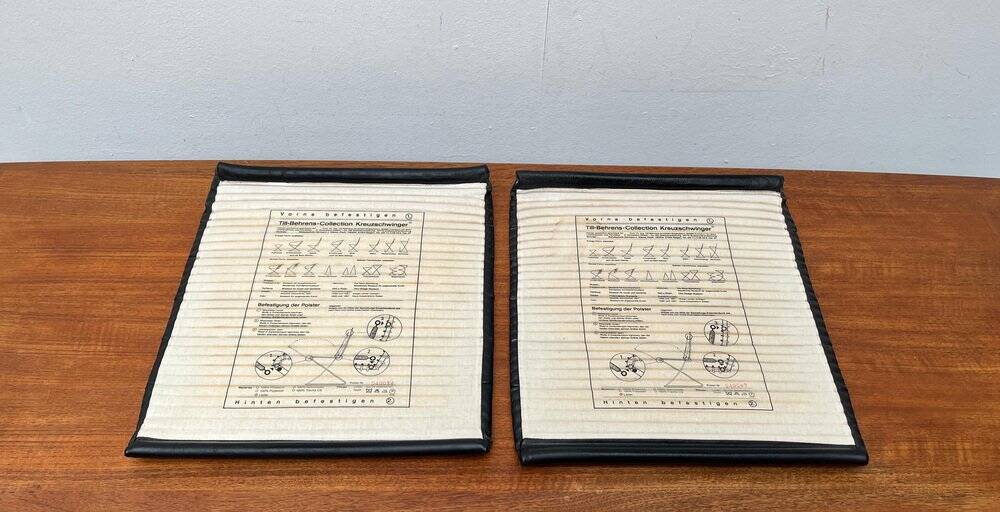 Leather cushion for postmodern Kreuzschwinger chair by Till Behrens, 1980s, set of 2.