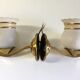 Pair of brass and granite glass sconces - 60s