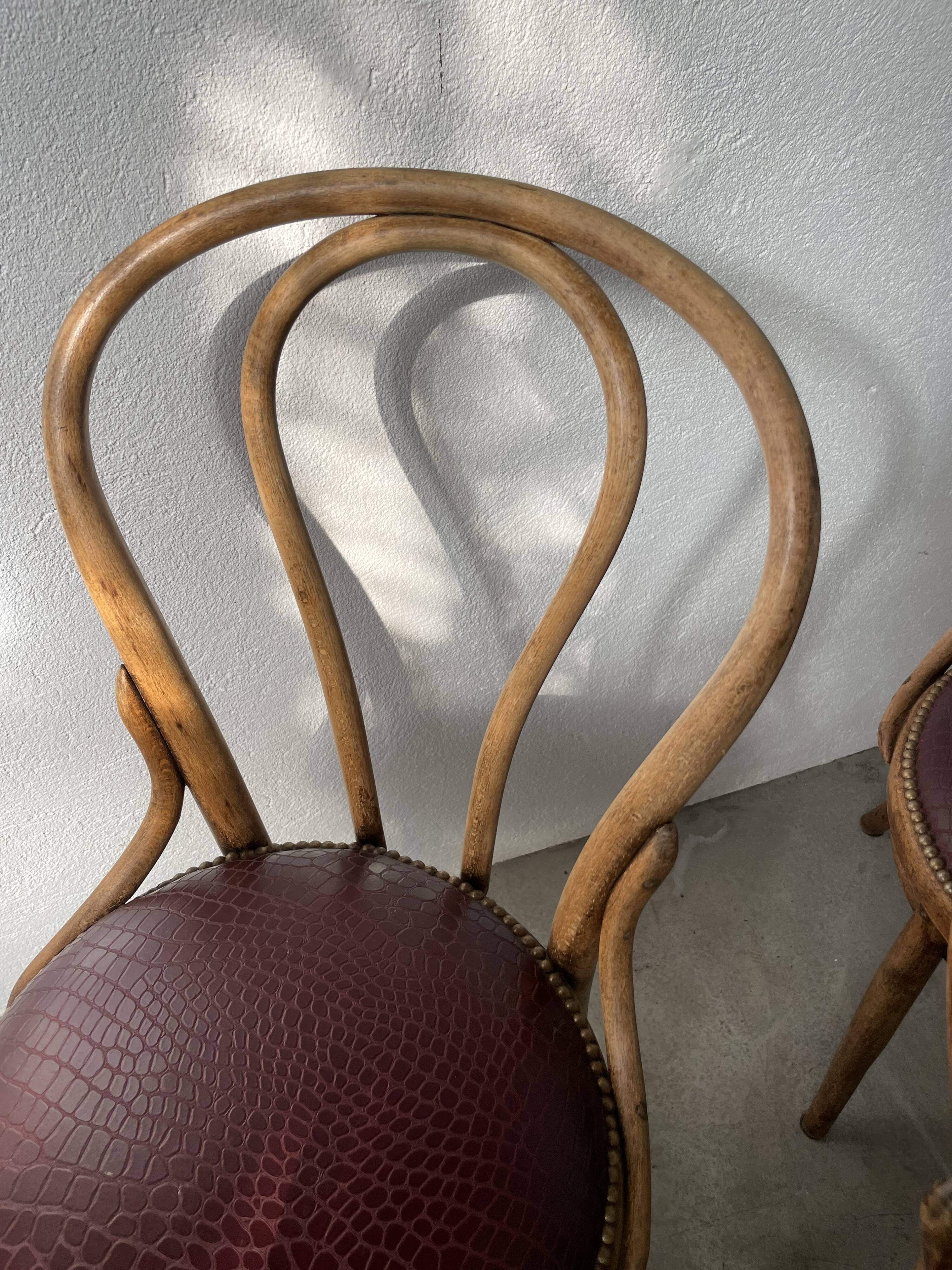 Lot of 6 Josef Kohn curved wood bistro chairs