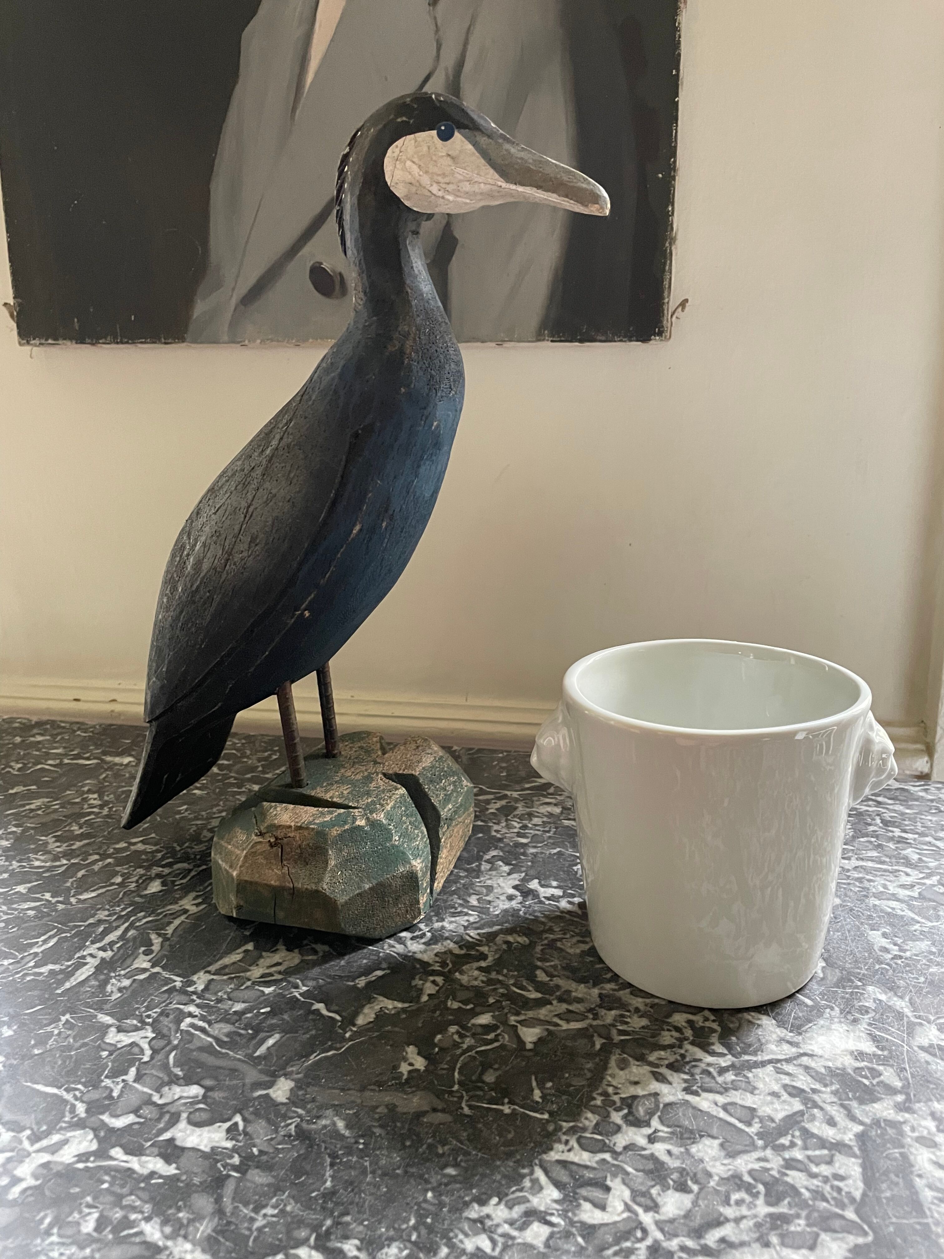 White porcelain pot cover limoges lion's head