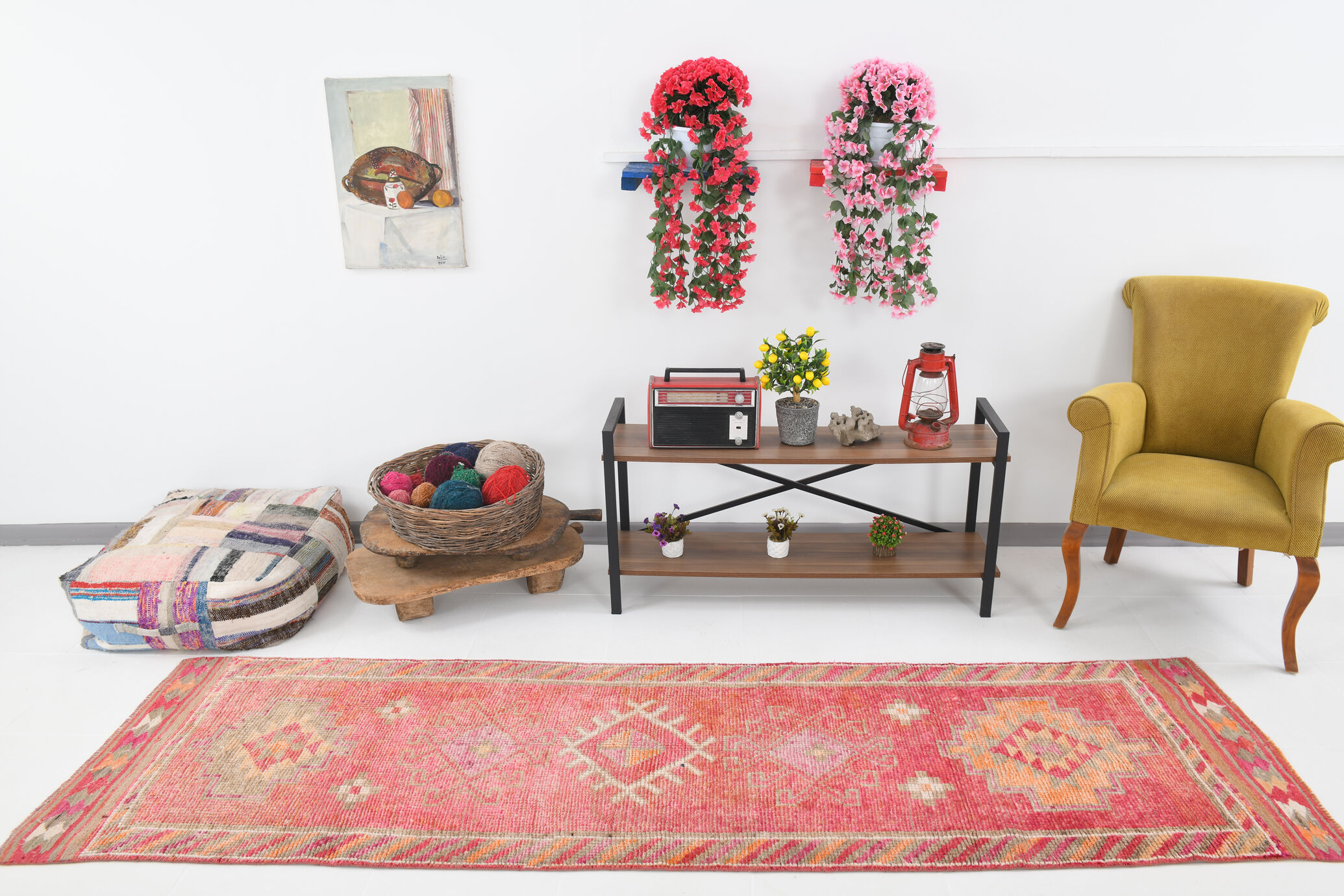 3x9 Shades Of Red Turkish Runner Rug, 83x290Cm