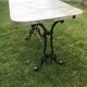 Cast-iron bistro table with marble effect