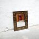 Vintage hand-painted wooden mirror
