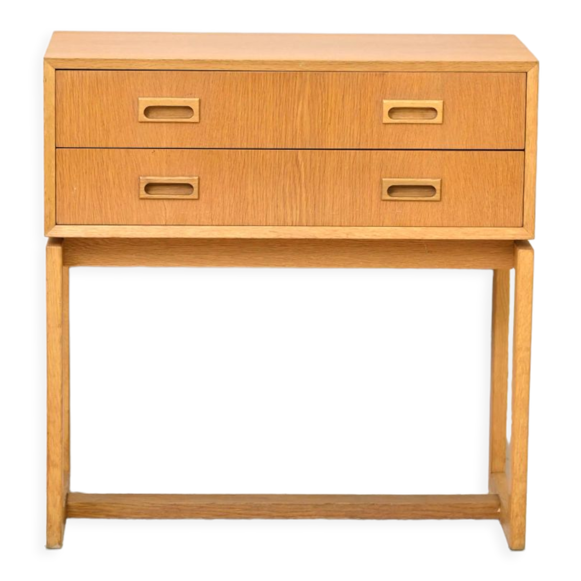 Scandinavian oak chest of drawers with two drawers