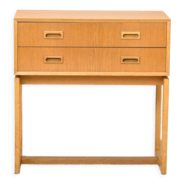 Scandinavian oak chest of drawers with two drawers