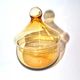 Candy box in orange smoked glass 1960-1970