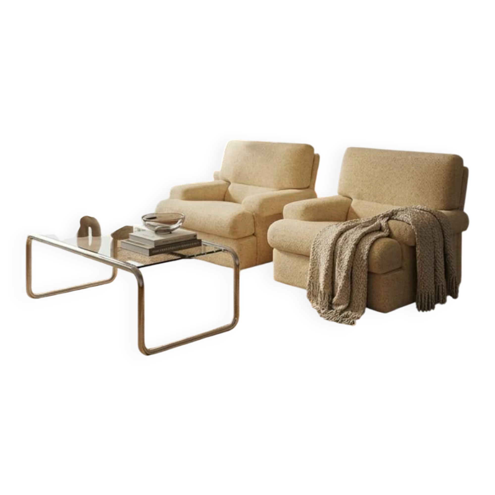 Vintage pair of longue chairs