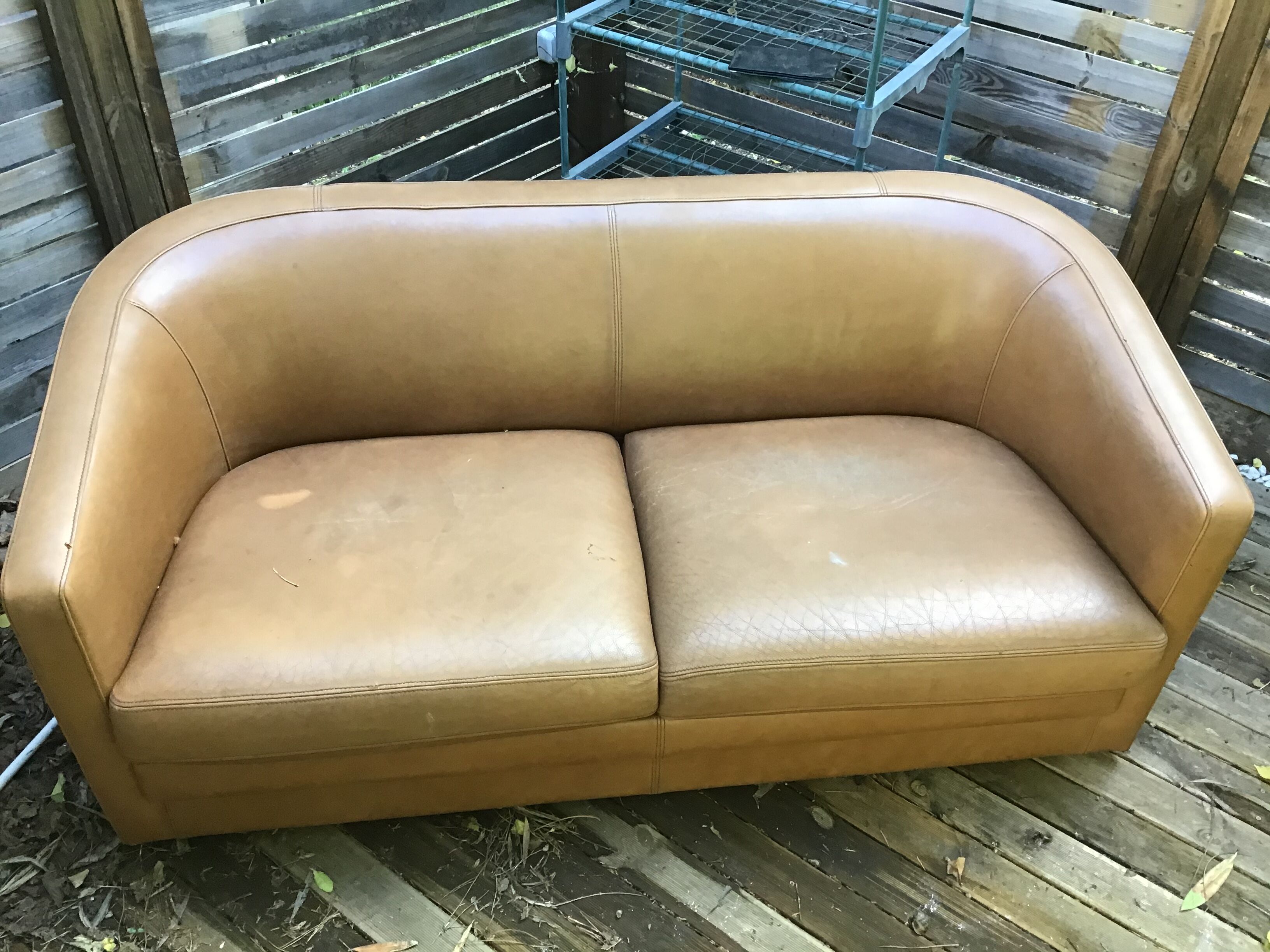 Two-seater leather sofa