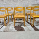 Set of 6 vintage sleigh chairs
