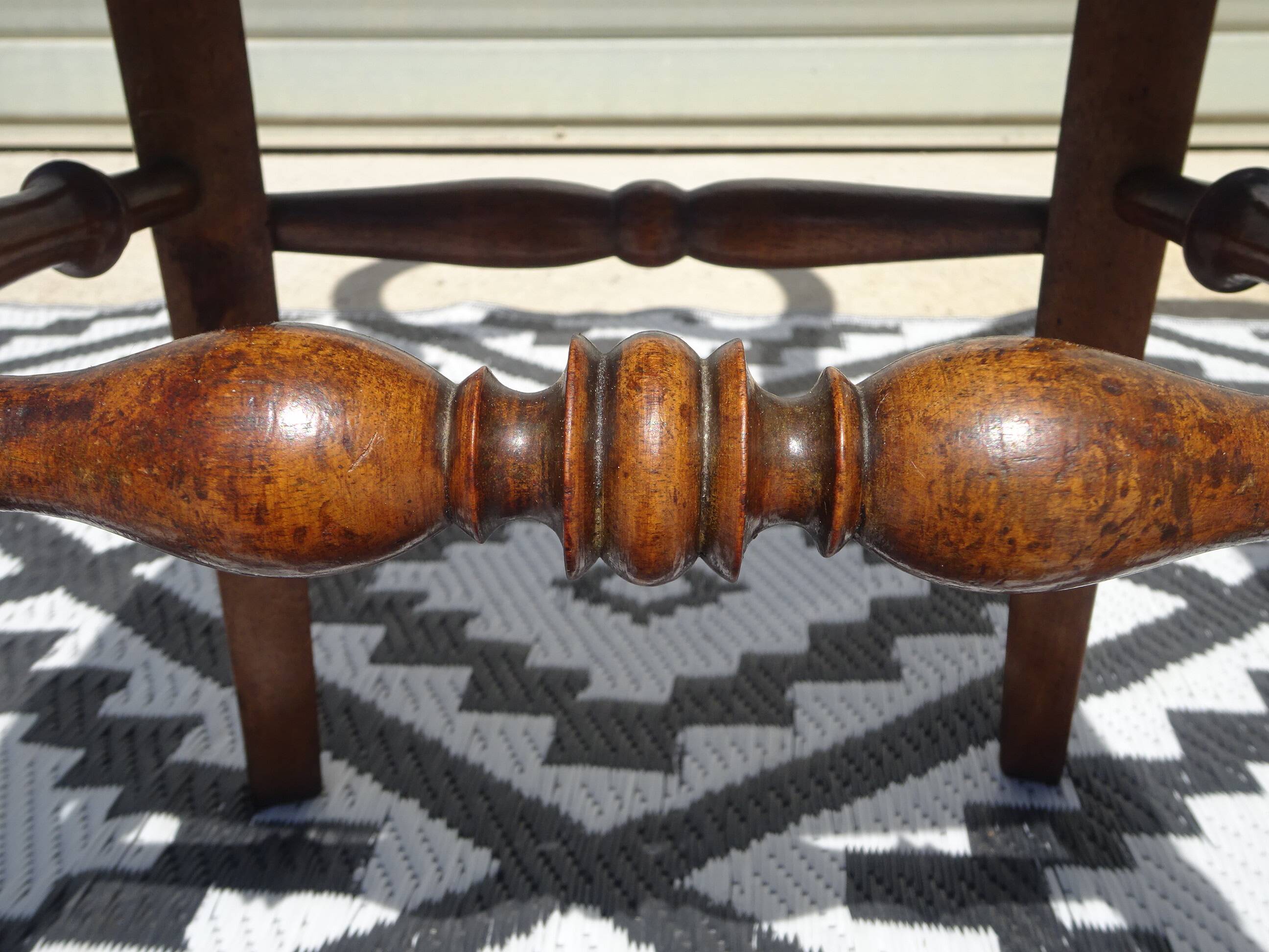Antique Louis Philippe style chairs in walnut and velvet