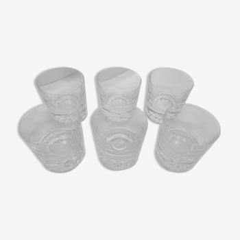 Set of 6 JG DURAND crystal whiskey glasses