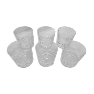 Set of 6 JG DURAND crystal whisky glasses