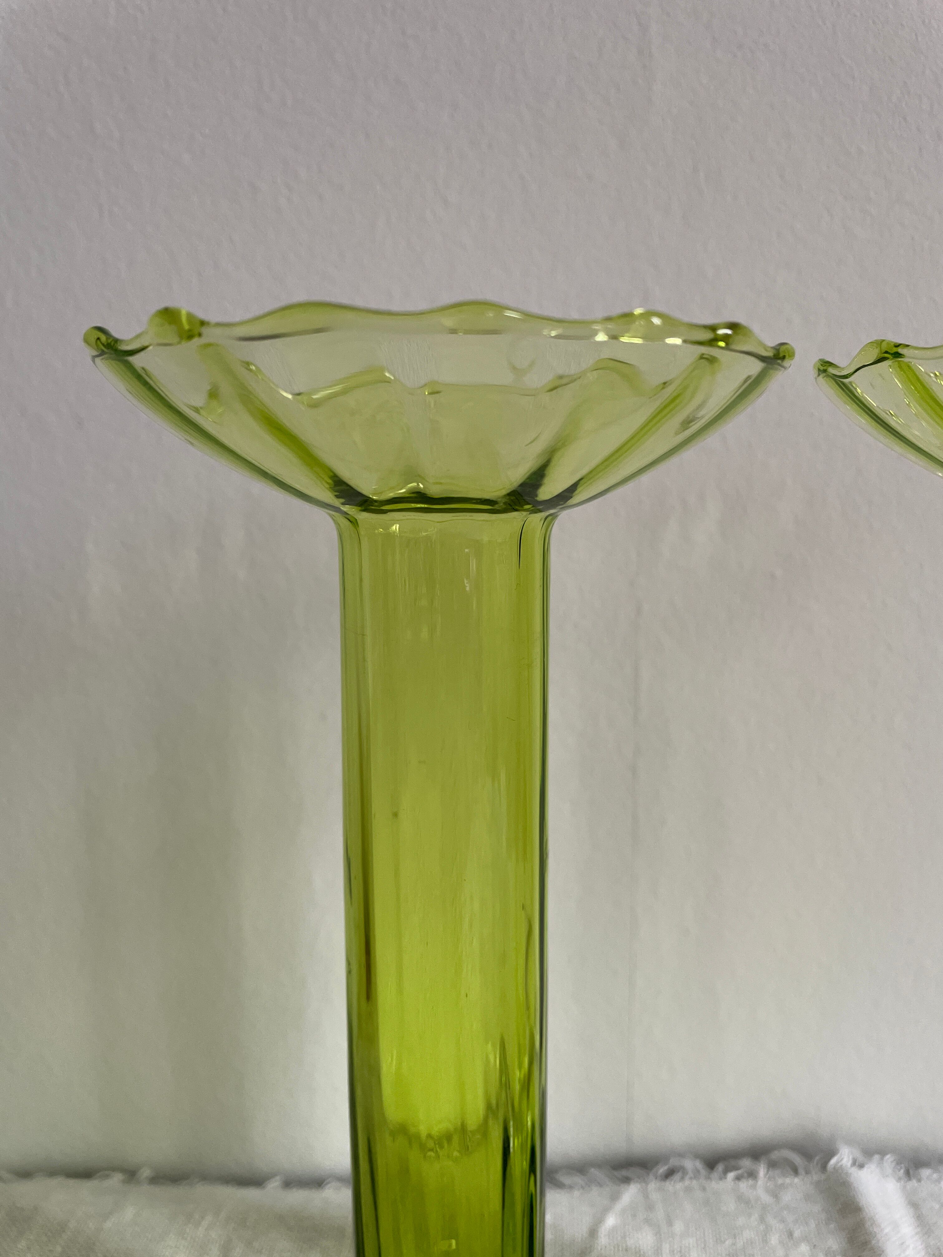 Pair of Venice crystal vases