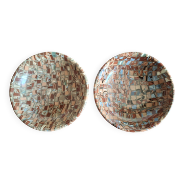 Set of 2 mixed clay bowls Gerbino from Vallauris
