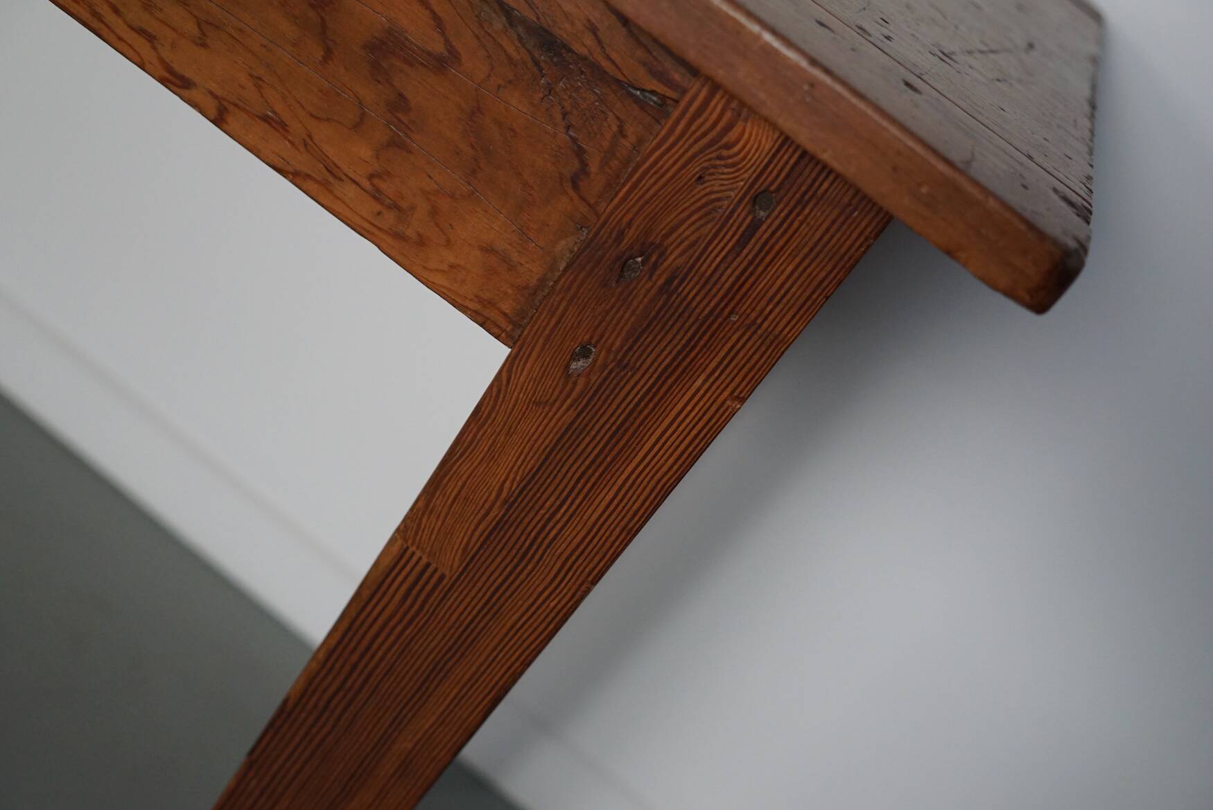 Rustic vintage French pine table or desk from the Landes, 1950s.