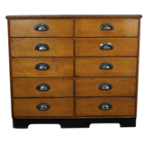 Apothecary cabinet or bank of drawers in oak and German pine mid-twentieth century