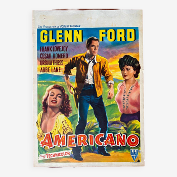 Original cinema poster "Americano" Glenn Ford, Western 37x52cm 1955
