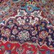 Antique Kashan wool rug, medallion & allover floral, crimson & navy, c. 1920s — 283 × 384 cm — 1C1279