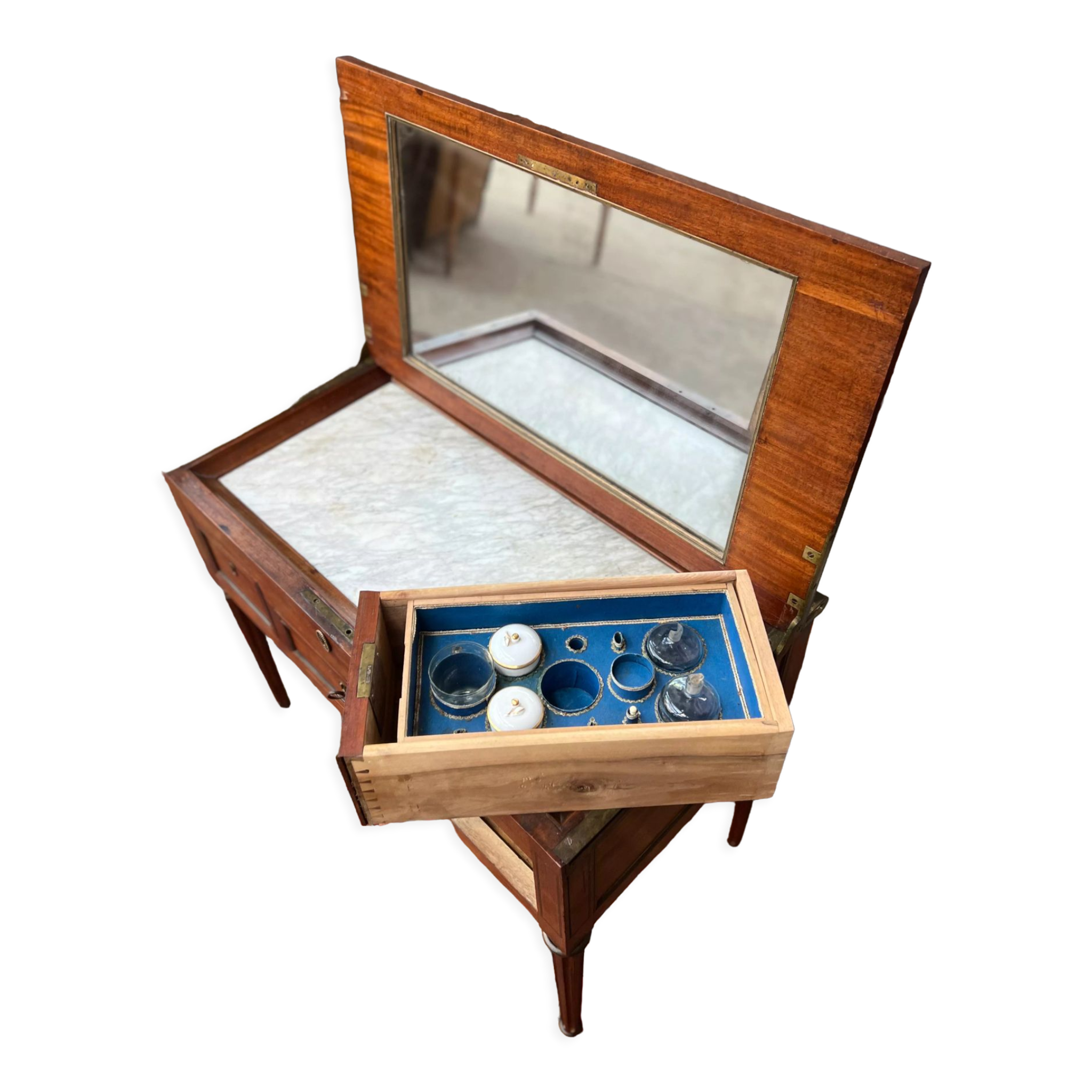 Men's dressing table in mahogany stamped period Louis XVI XVIII th century