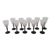 Set of 10 stemmed glasses