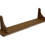 Vintage oak wall shelf book shelf 1970s wood minimalist design
