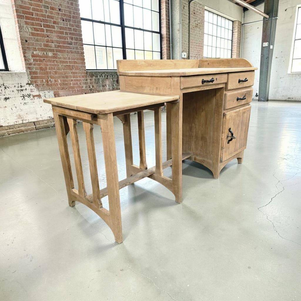 Vintage industrial wooden side table/desk