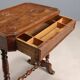 Antique walnut sewing table with drawer, Italy, mid-19th century.