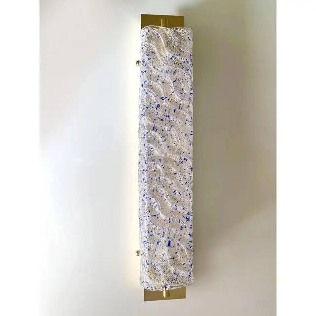 Gold Wall Sconces with Blue Graniglia Murano Glass by Simoeng for Simoeng