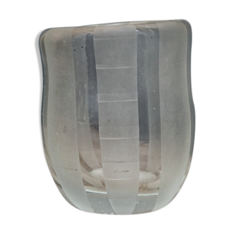 Small blown crystal vase