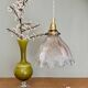 Vintage glass holophane pendant light
