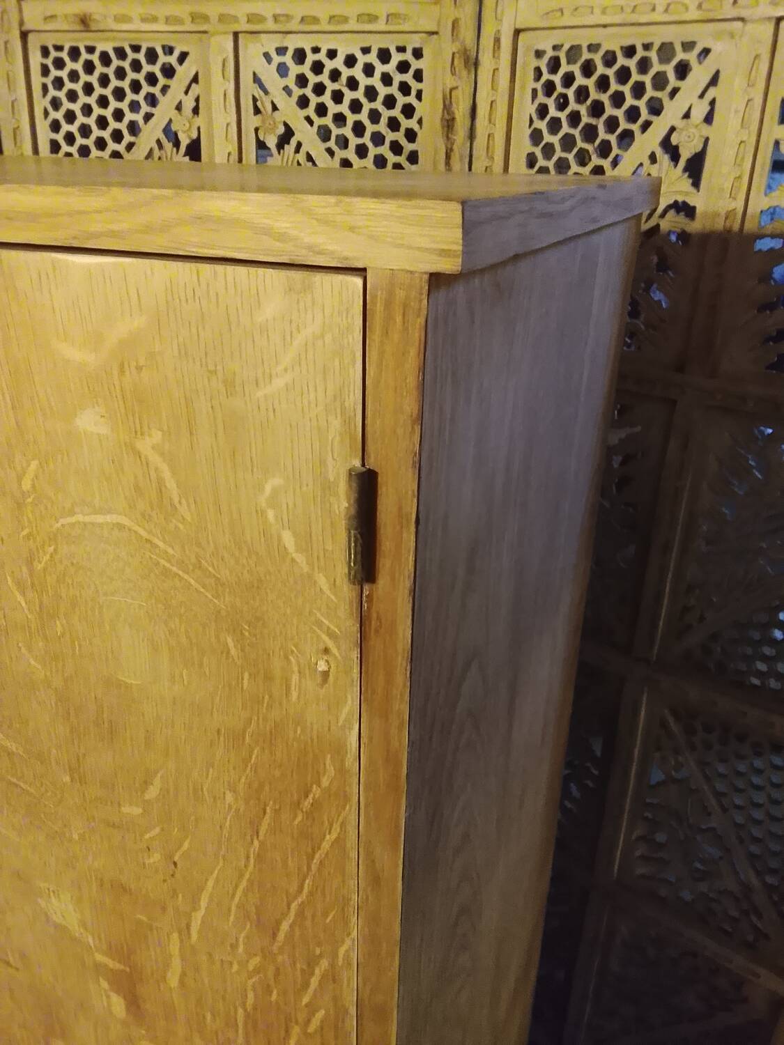Vintage two-door wooden wardrobe