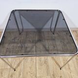 Mid-Century Modern Coffee Table – Chrome and Smoked Glass, Italy, 1970s.