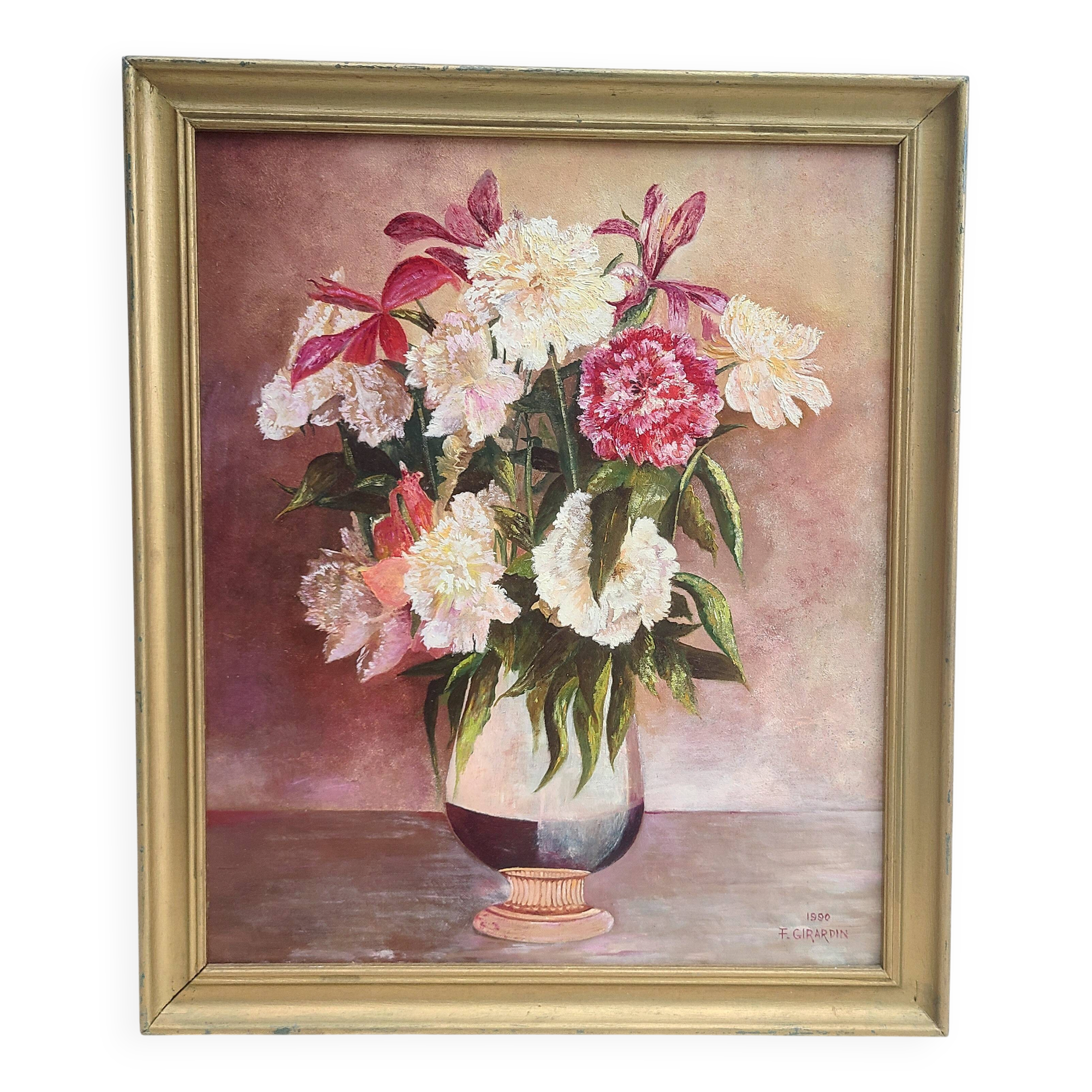 Still life with a bouquet of flowers.