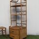 Vintage 1960s Rattan Bamboo Bookcase Shelf Buffet