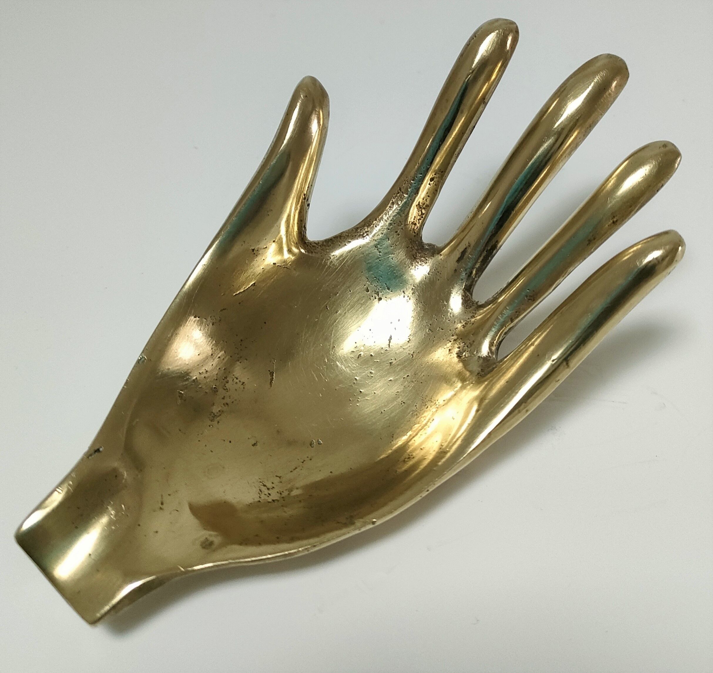Hand bronze gilded ashtray design 70s