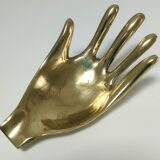 Hand bronze gilded ashtray design 70s