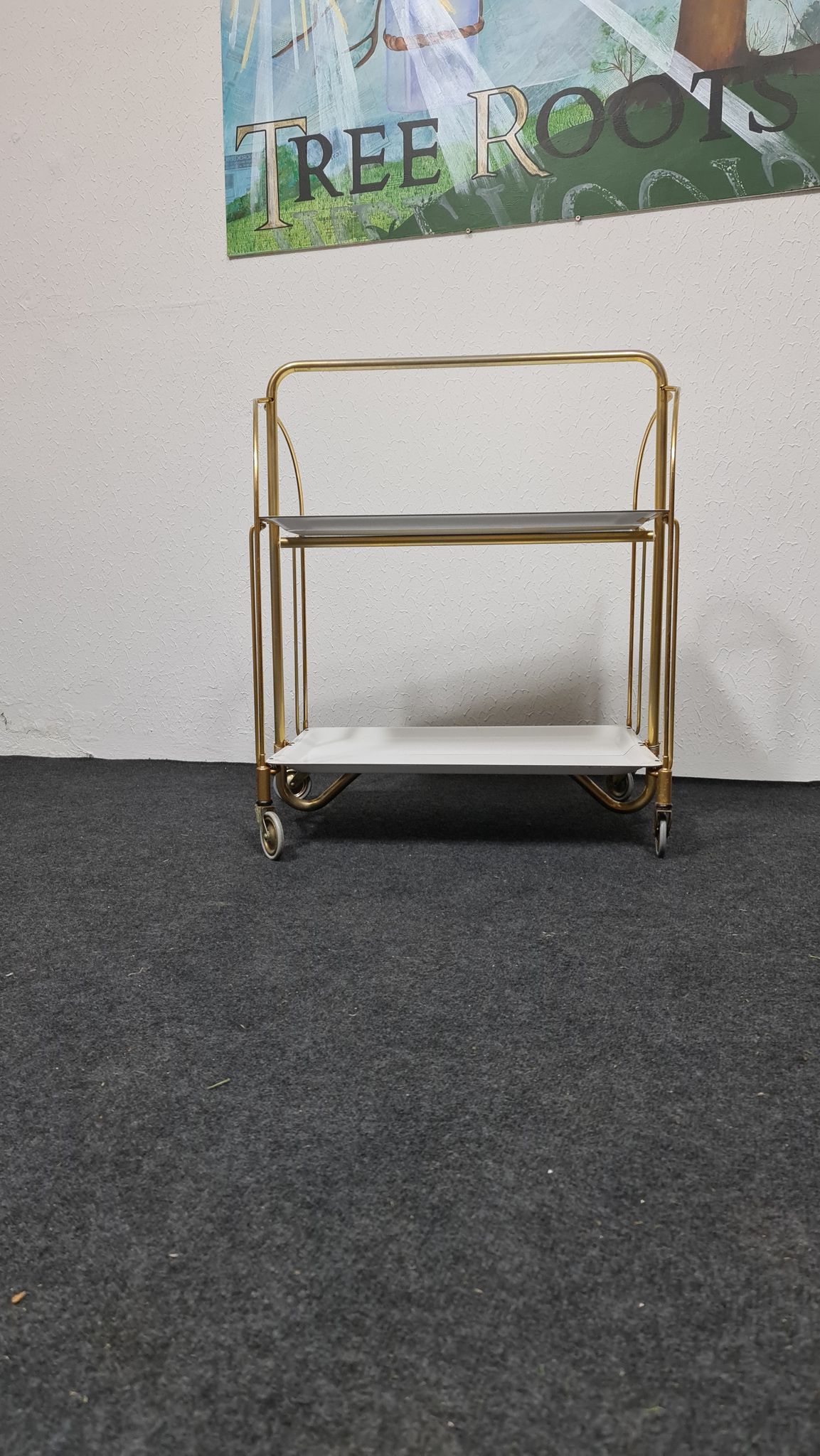 Chariot Dinett vintage en blanc