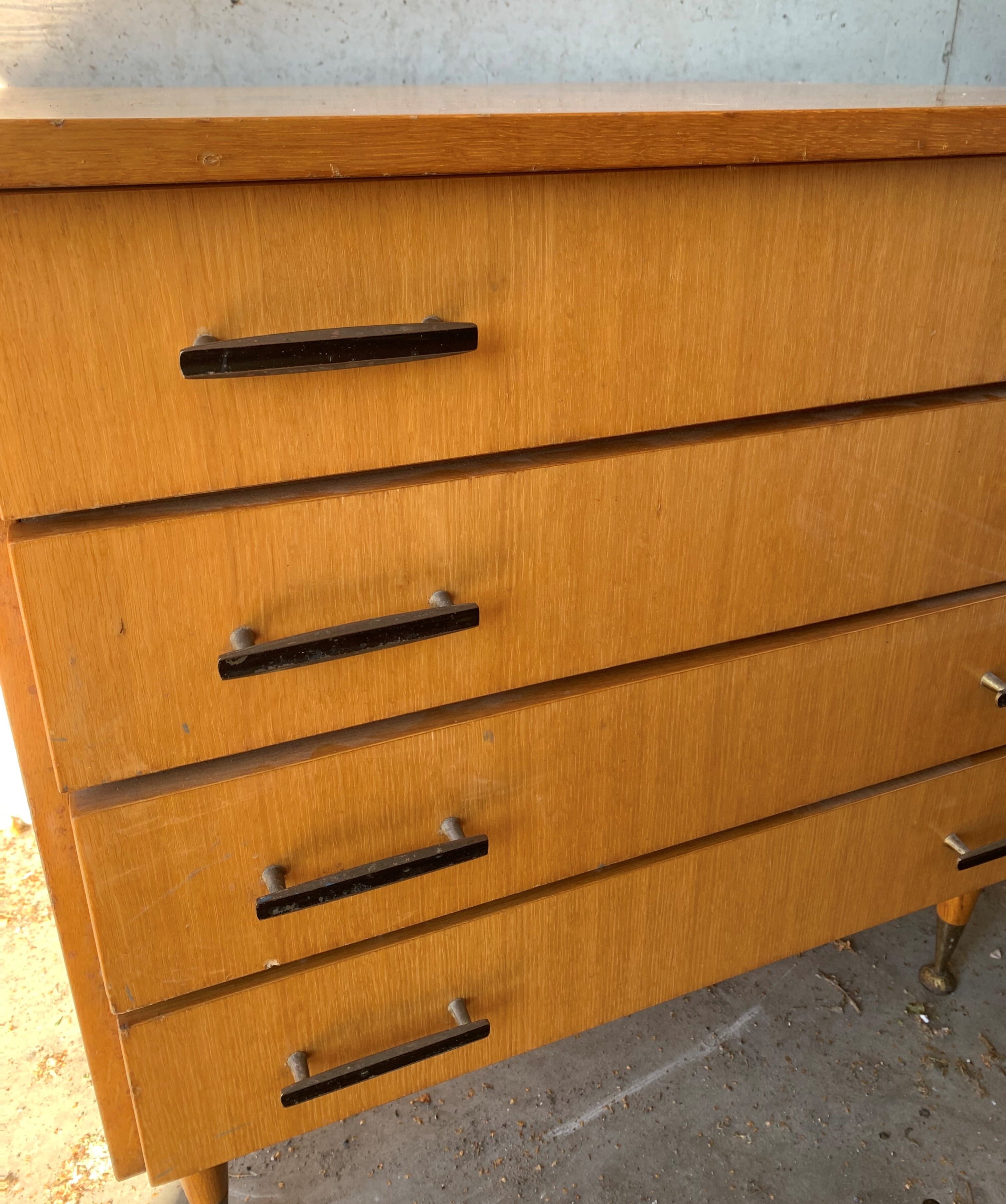 Natural mahogany desk 1960s