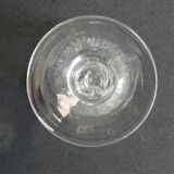 Lot de 6 verres Biot à pied, verre blanc bullé, H 15,8 cm