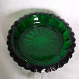 Green glass ashtray