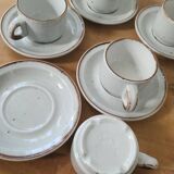 Set of 5 cups and 5 saucers Sarreguemines France