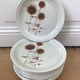 Series of 10 Sarreguemines dessert plates