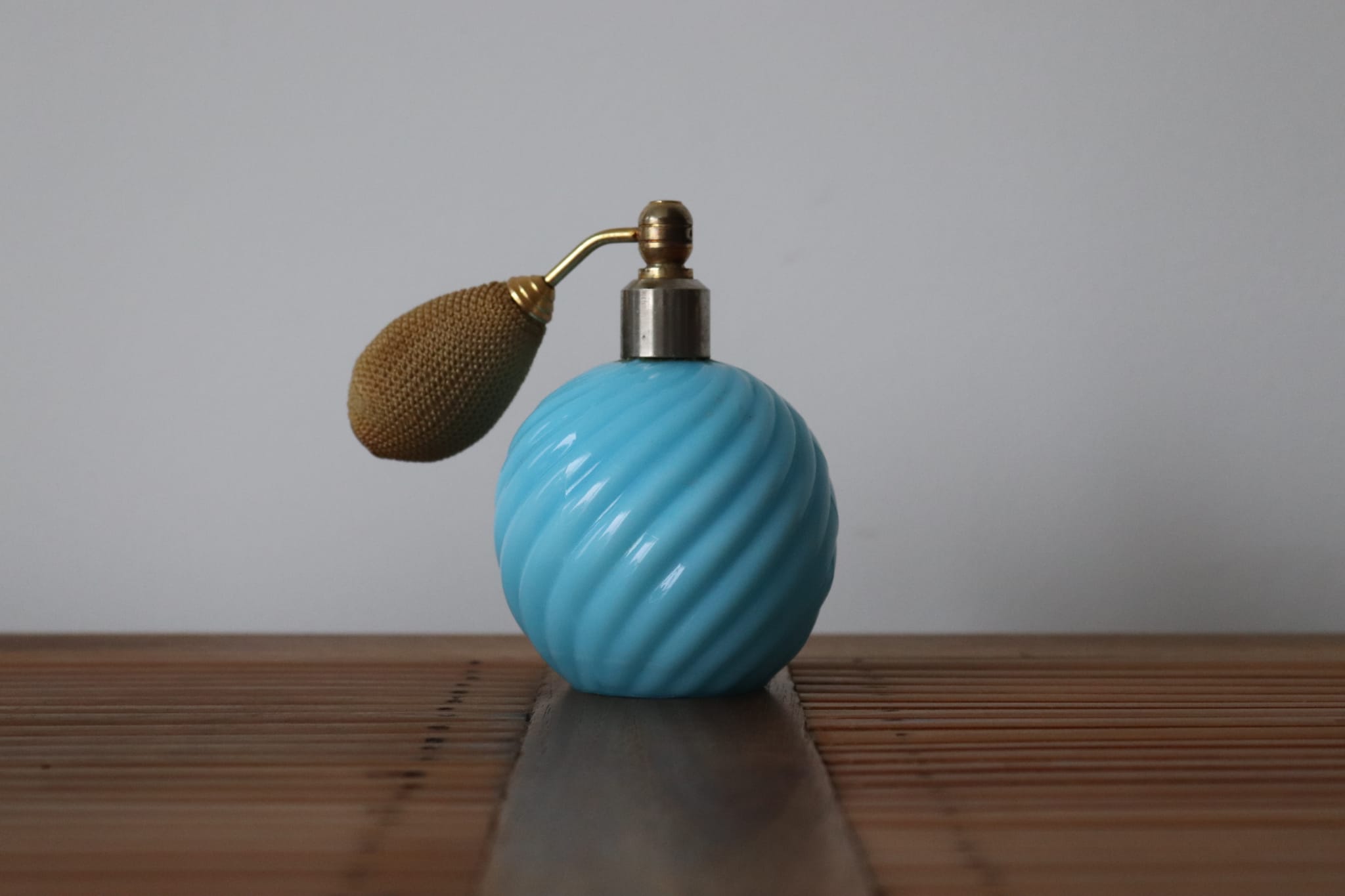 Blue opaline perfume bottle