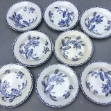 Set of 8 hollow plates Opaque porcelain from Gien decoration Cactus